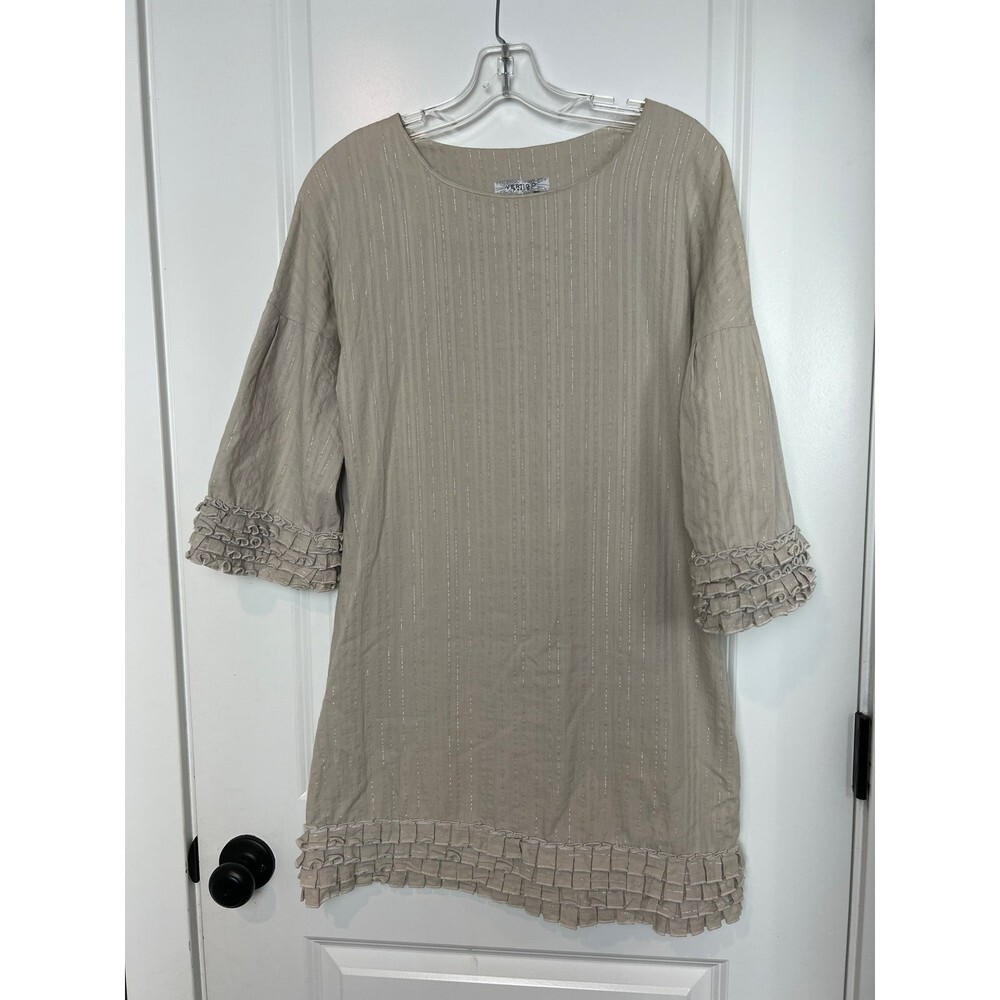 Vertigo Paris Shimmer Bell Sleeve Dress SZ small